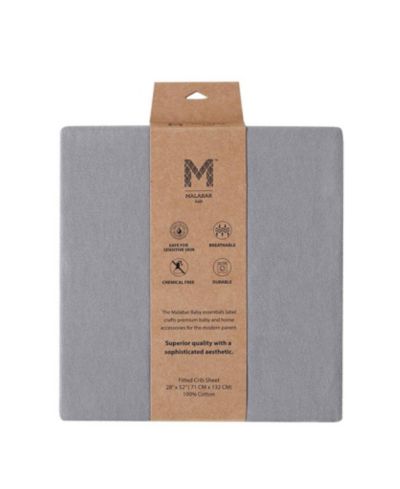 Malabar Baby органические хлопковые простыни для кроватки, Erawan Grey