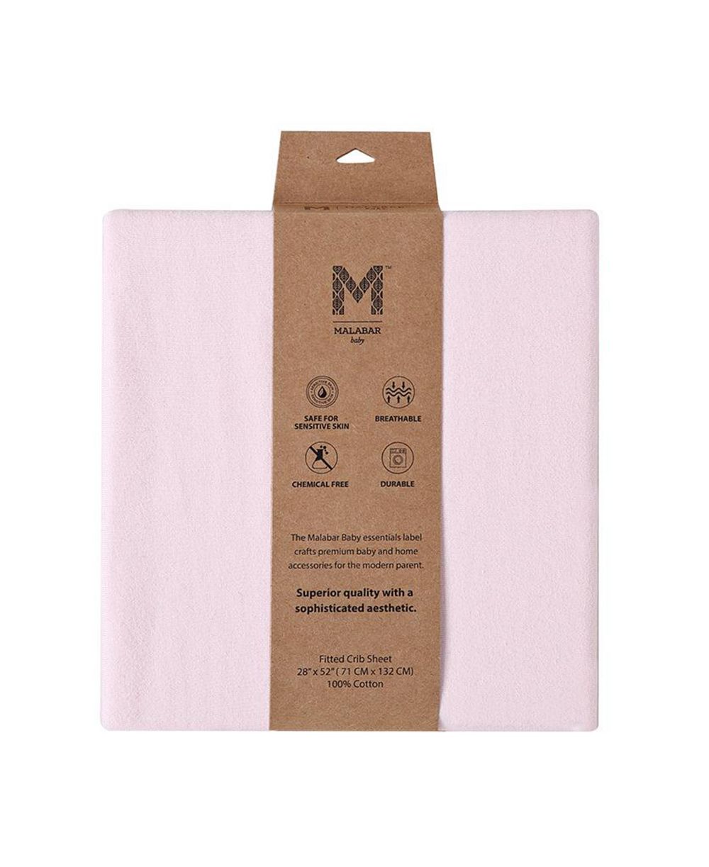 GOTS Certified Organic Knit Cotton Crib Sheets, Rose Pink