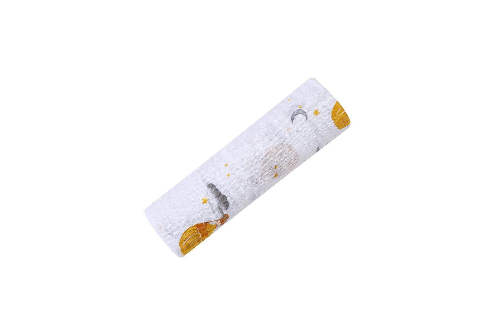 Malabar Baby Baby GOTS Certified Organic Cotton Muslin Swaddle, Hot Air Balloon