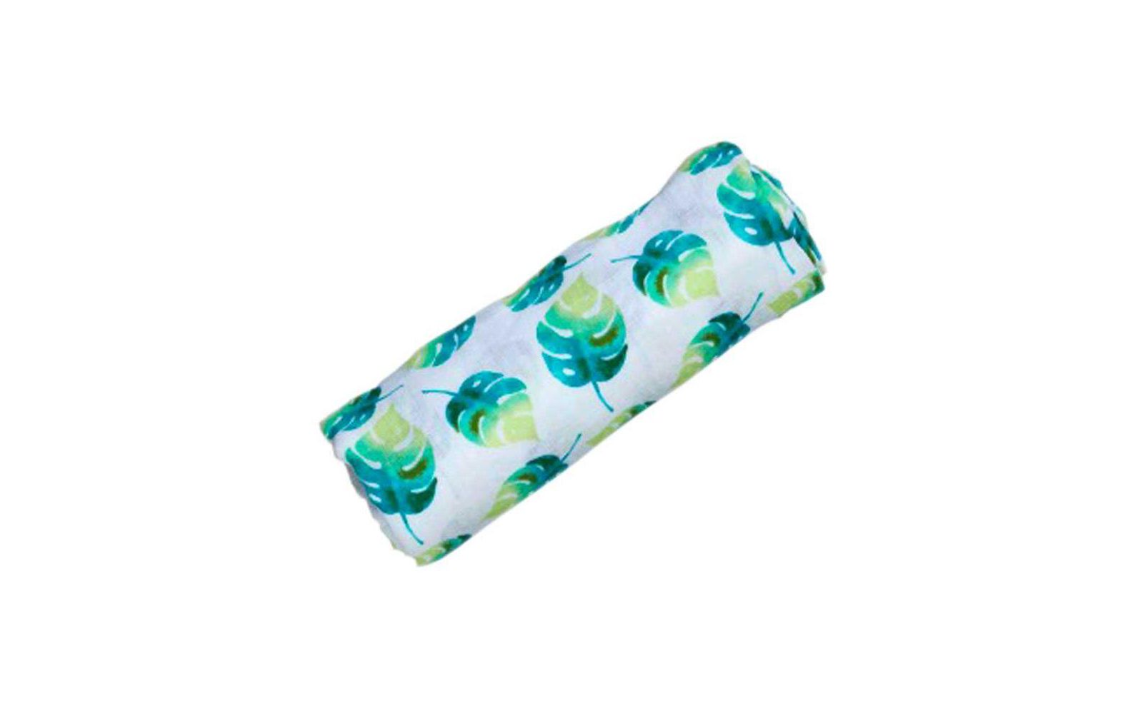 GOTS Certified Organic Cotton Muslin Swaddle, Leaf