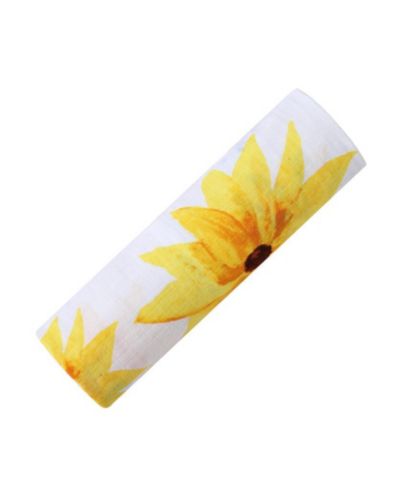 Malabar Baby Baby GOTS Certified Organic Cotton Muslin Swaddle, Sunflower