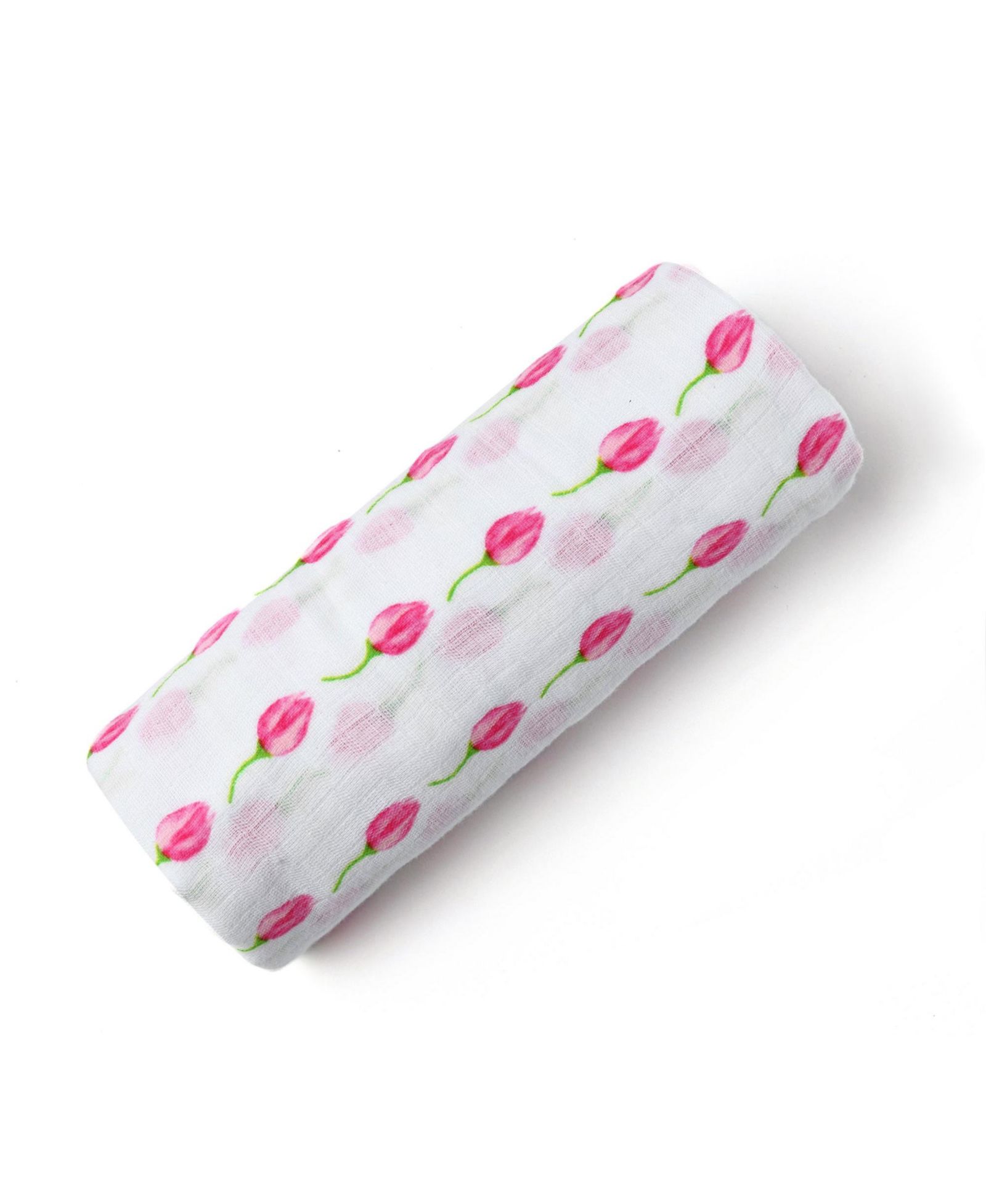 Malabar Baby Baby GOTS Certified Organic Cotton Muslin Swaddle, Flower Bud