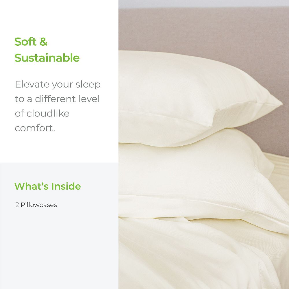 Комплект из 2 наволочек Cariloha Classic 2-Piece Twill Pillowcase Set | Beach Linen | Standard | Viscose Material