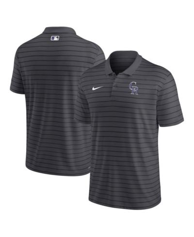 Мужская рубашка-поло Nike Charcoal Colorado Rockies Authentic Collection Victory Striped Performance