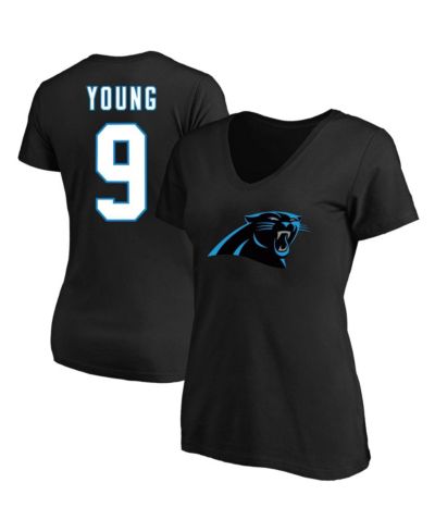 Women's Fanatics Bryce Young Black Carolina Panthers Plus Size Player Name and Number V-Neck T-shirt