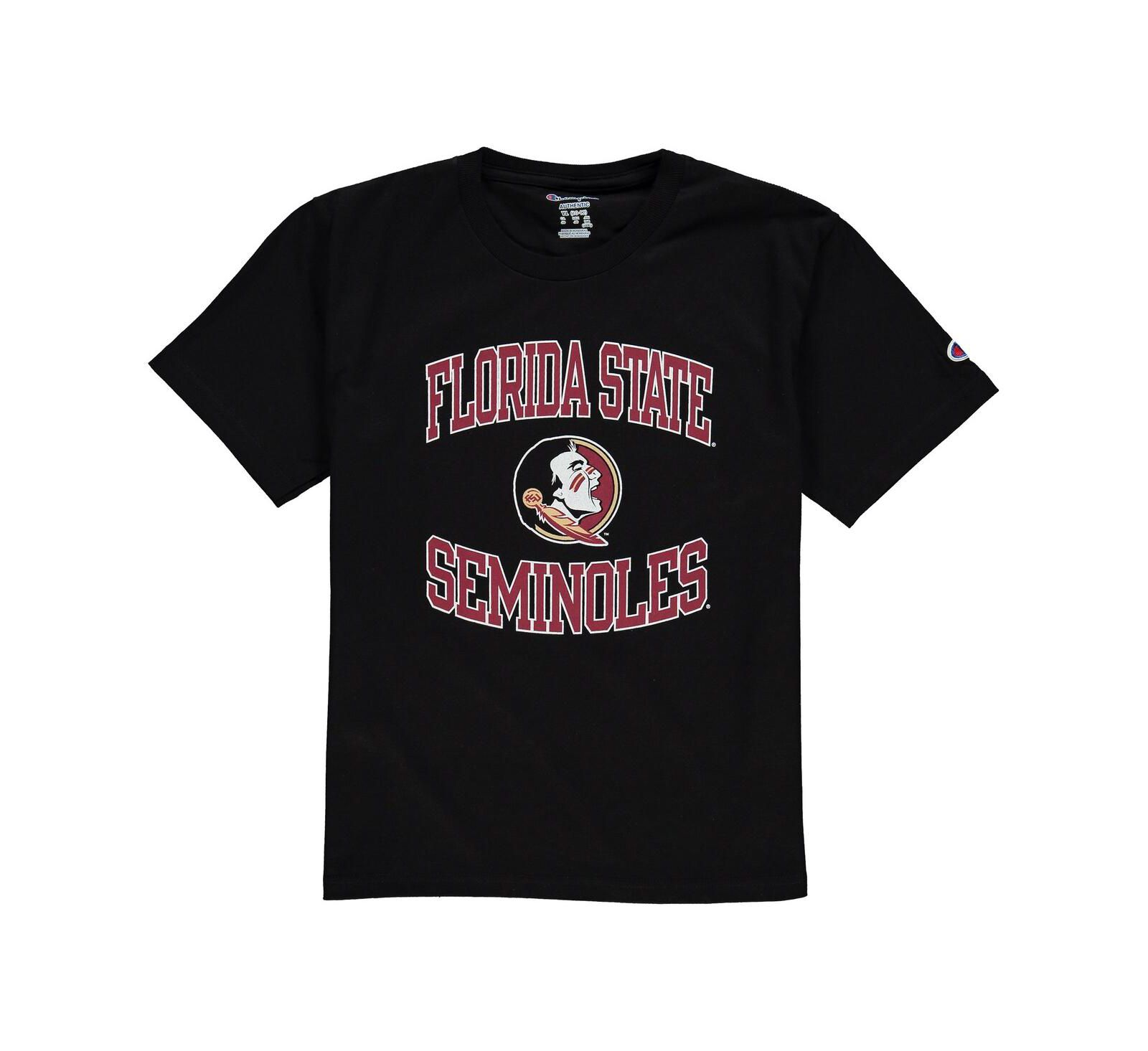 Big Boys Champion Black Florida State Seminoles Circling Team Jersey T-shirt