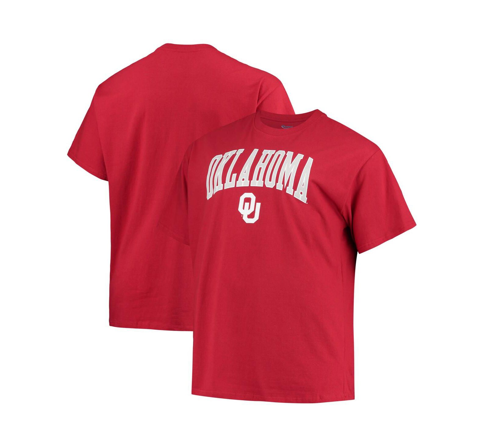 Men's Champion Crimson Oklahoma Sooners Big and Tall Arch Over Wordmark T-shirt