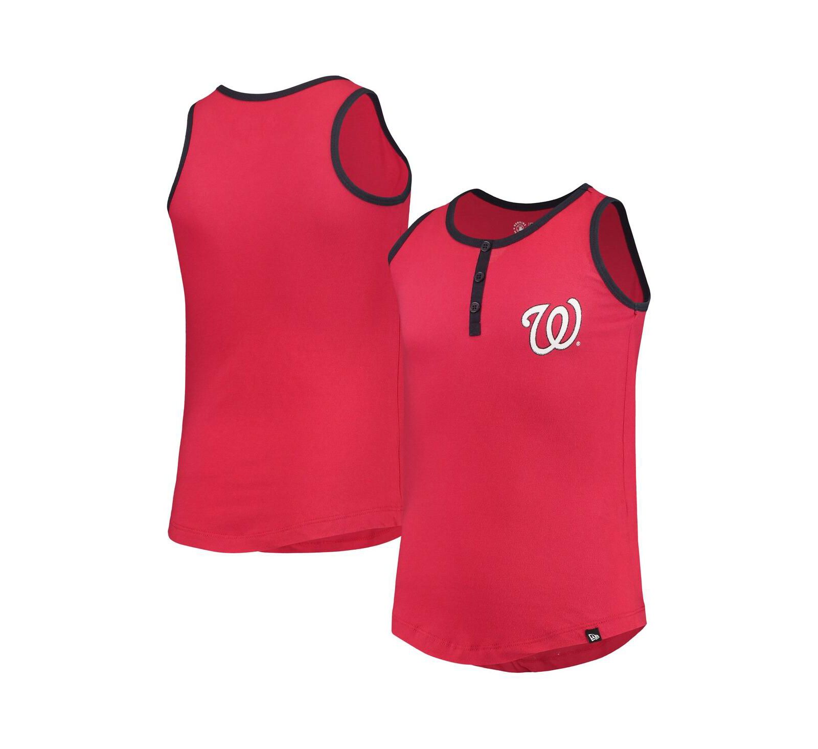 Женский топ New Era Washington Nationals Henley, красный