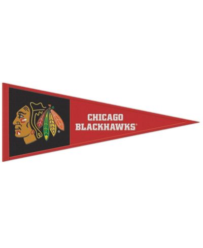 Флаг Wincraft Chicago Blackhawks Wool Primary Logo Pennant, 13" x 32"