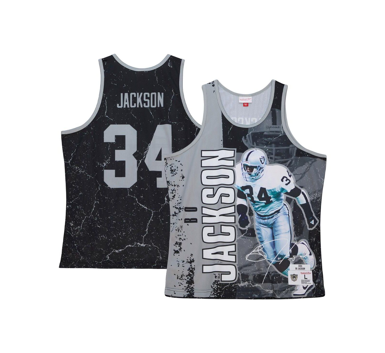 Men's Mitchell & Ness Bo Jackson Black Las Vegas Raiders 1990 Player Burst Tank Top