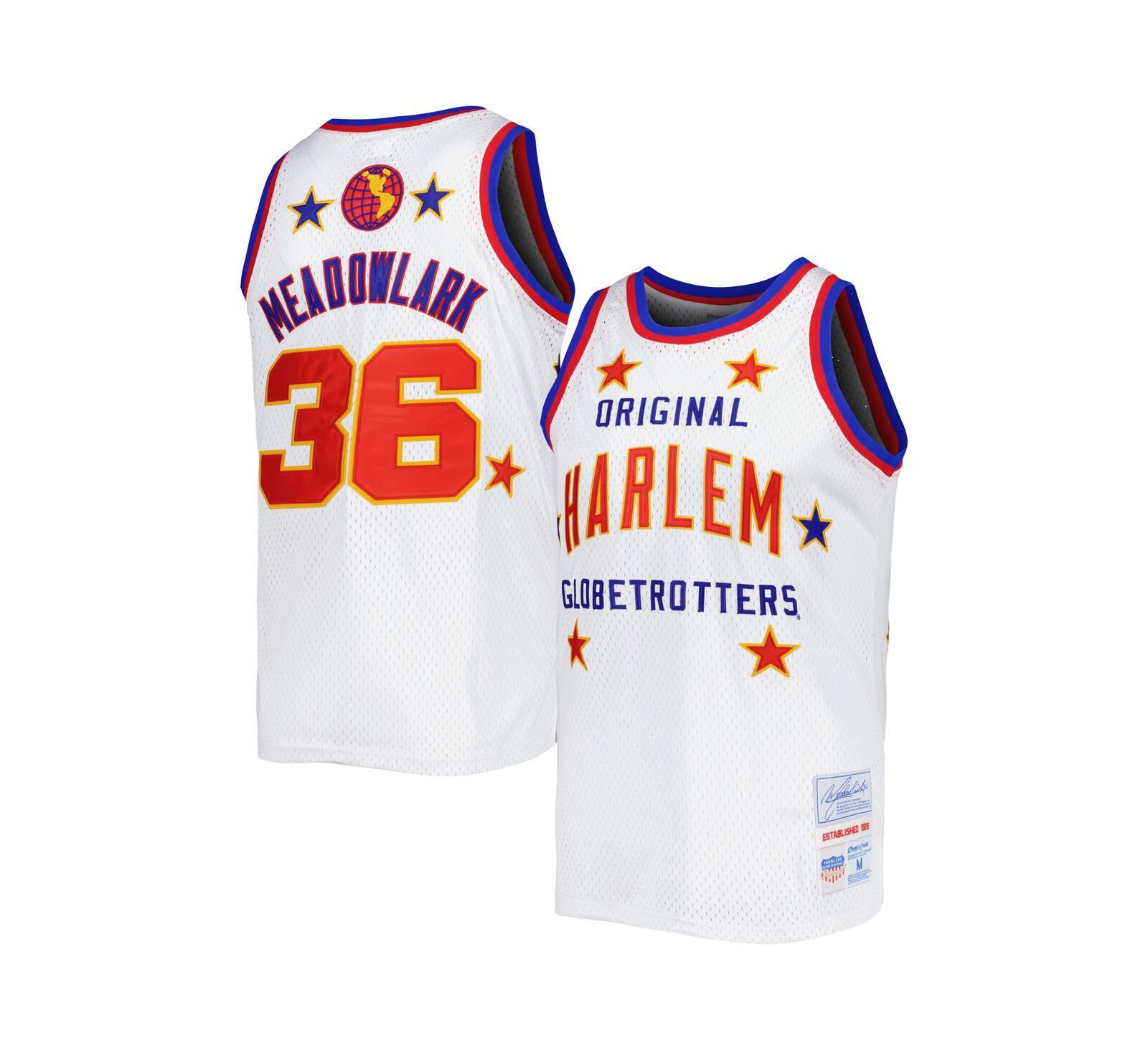 Мужская джерси Rings & Crwns Meadowlark Lemon White Harlem Globetrotters Swingman