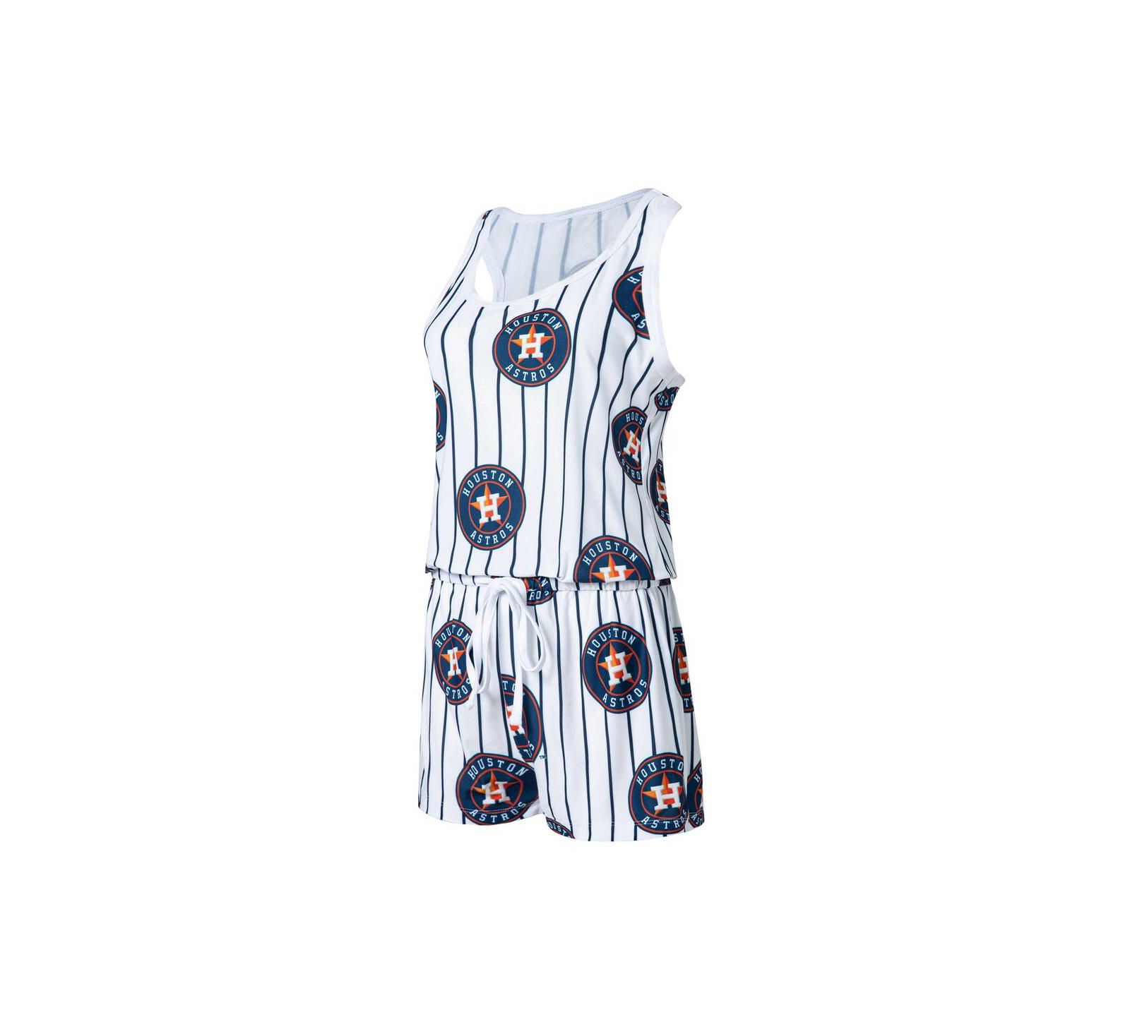 Женский комбинезон Concepts Sport White Houston Astros Reel Pinstripe Knit