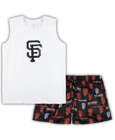 Женский комплект из топа и шорт Concepts Sport White Black San Francisco Giants Plus Size