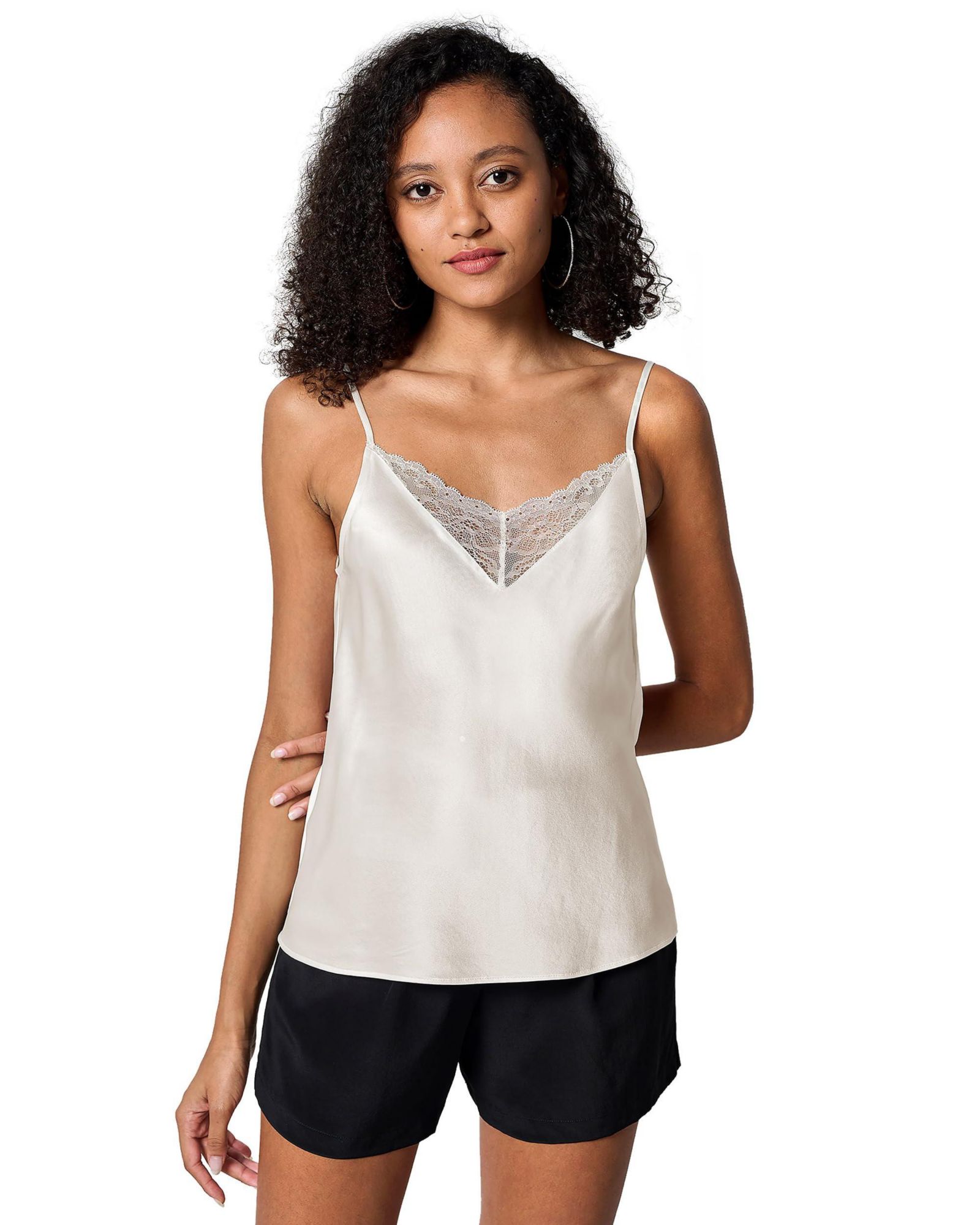 LILYSILK Women's V-Neck Lace Silk Camisole