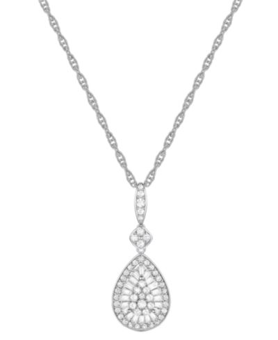 Подвеска Diamond Round & Baguette Teardrop Cluster 18" (1/2 ct. t.w.)