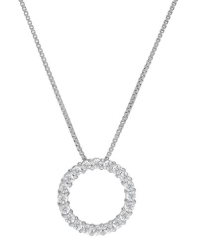 Подвеска в виде открытого бриллиантового круга, ожерелье 18" (1/2 ct. t.w.)