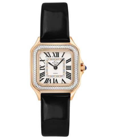 Женские часы GV2 by Gevril Milan Swiss Quartz Black Leather 27.5mm