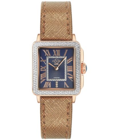 GV2 by Gevril Women's Padova Swiss Quartz Italian Leather Strap Diamond Watch