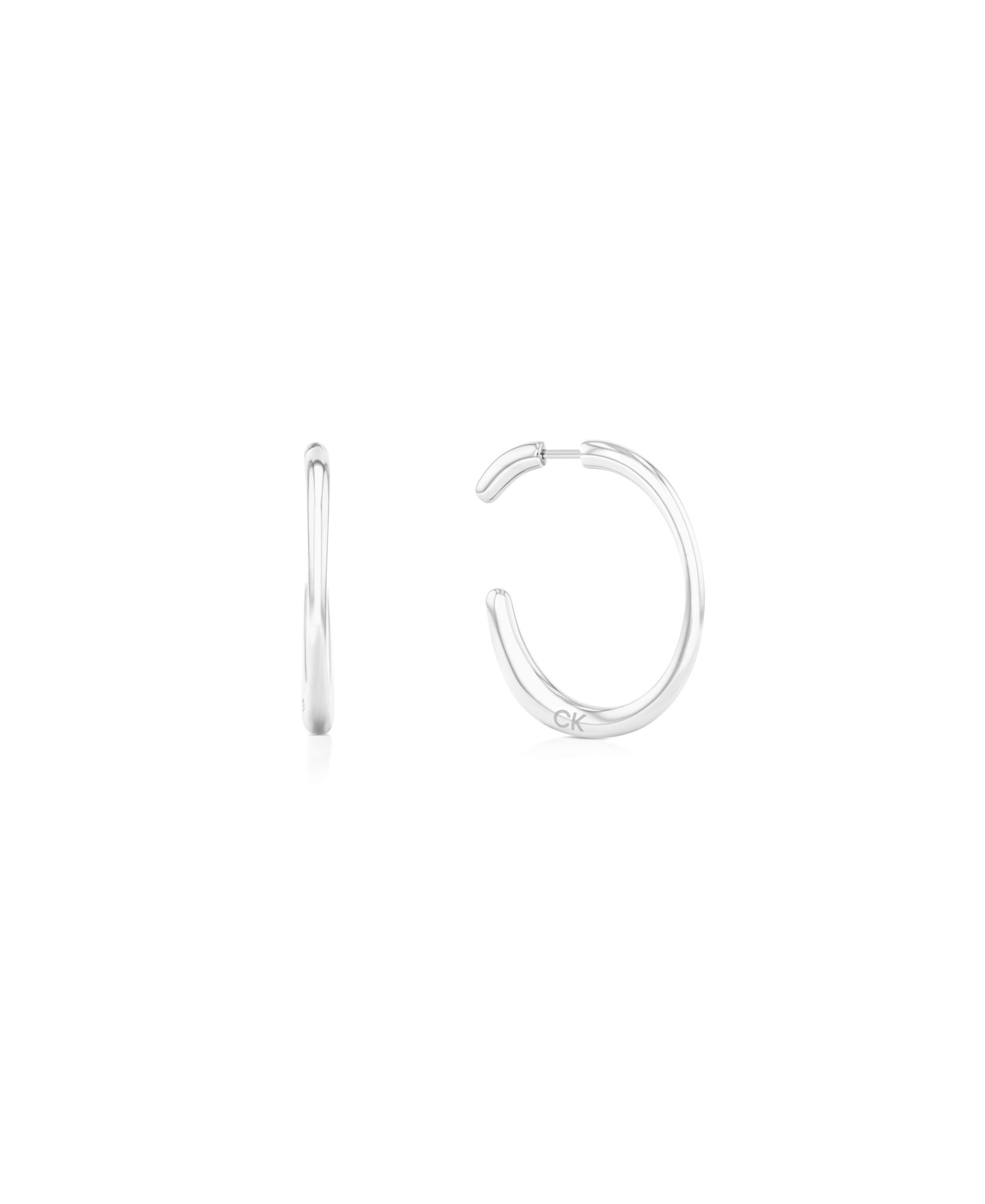 Серьги-кольца Calvin Klein Silver-Tone Stainless Steel Mini Hoop