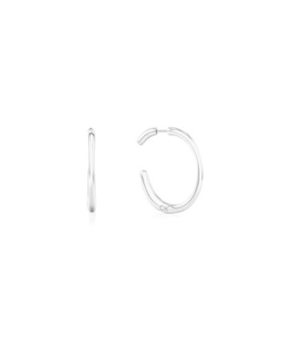 Серьги-кольца Calvin Klein Silver-Tone Stainless Steel Mini Hoop