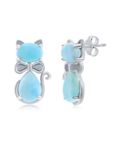 Серьги-гвоздики Sterling Silver Larimar