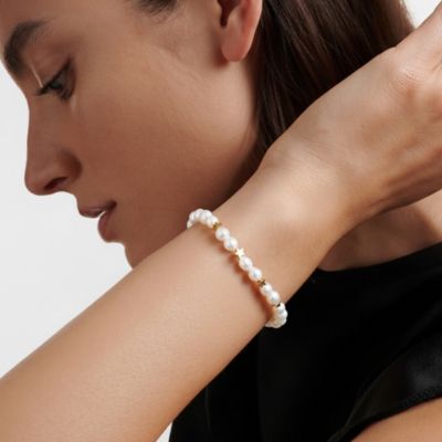 18K Gold Plated Freshwater Pearl with Star and Pearl Twinkie - Twinkie Bracelet 8" For Women and Girls