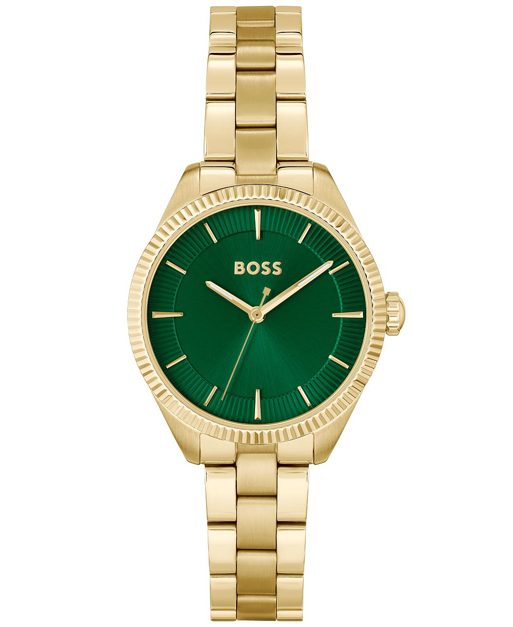HUGO BOSS Women's Sage Quartz Ionic Plated Thin Gold-Tone Steel Watch 32mm