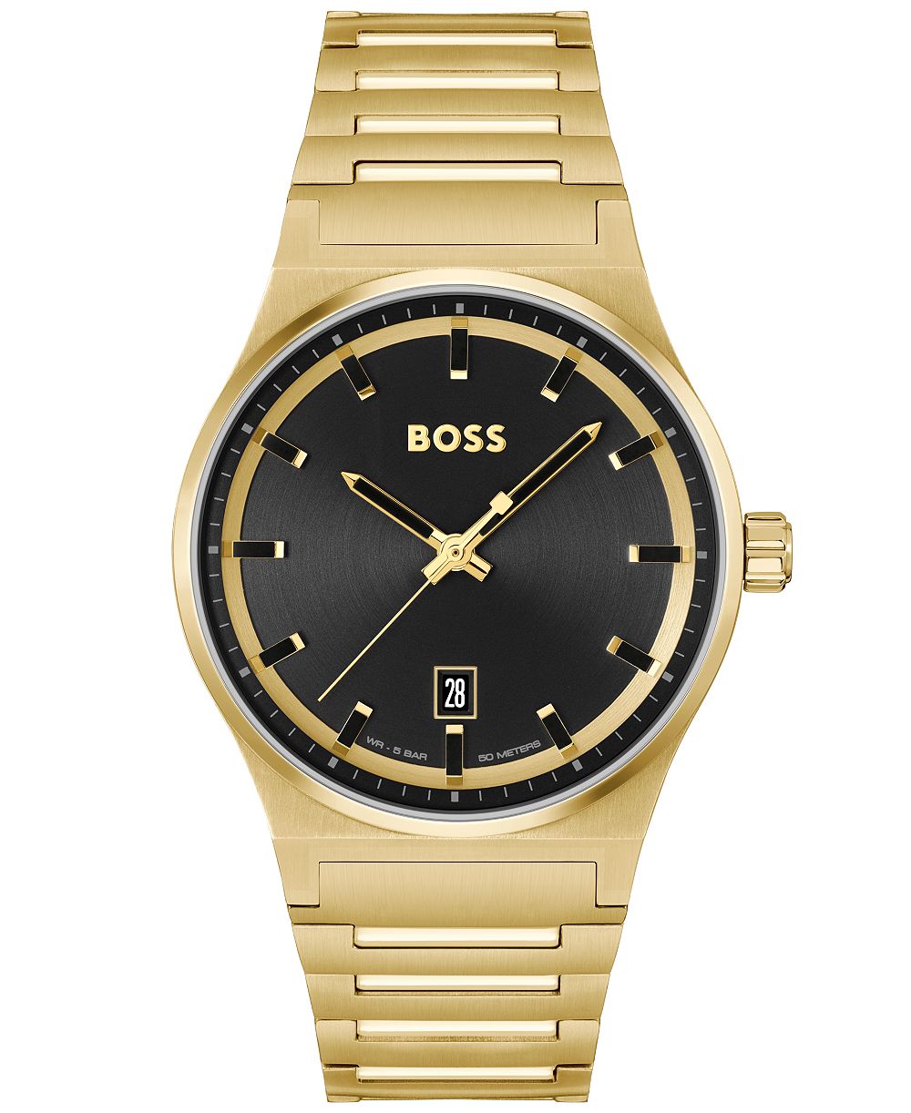 HUGO BOSS Мужские часы Candor Gold Ion Plated из нержавеющей стали 41mm