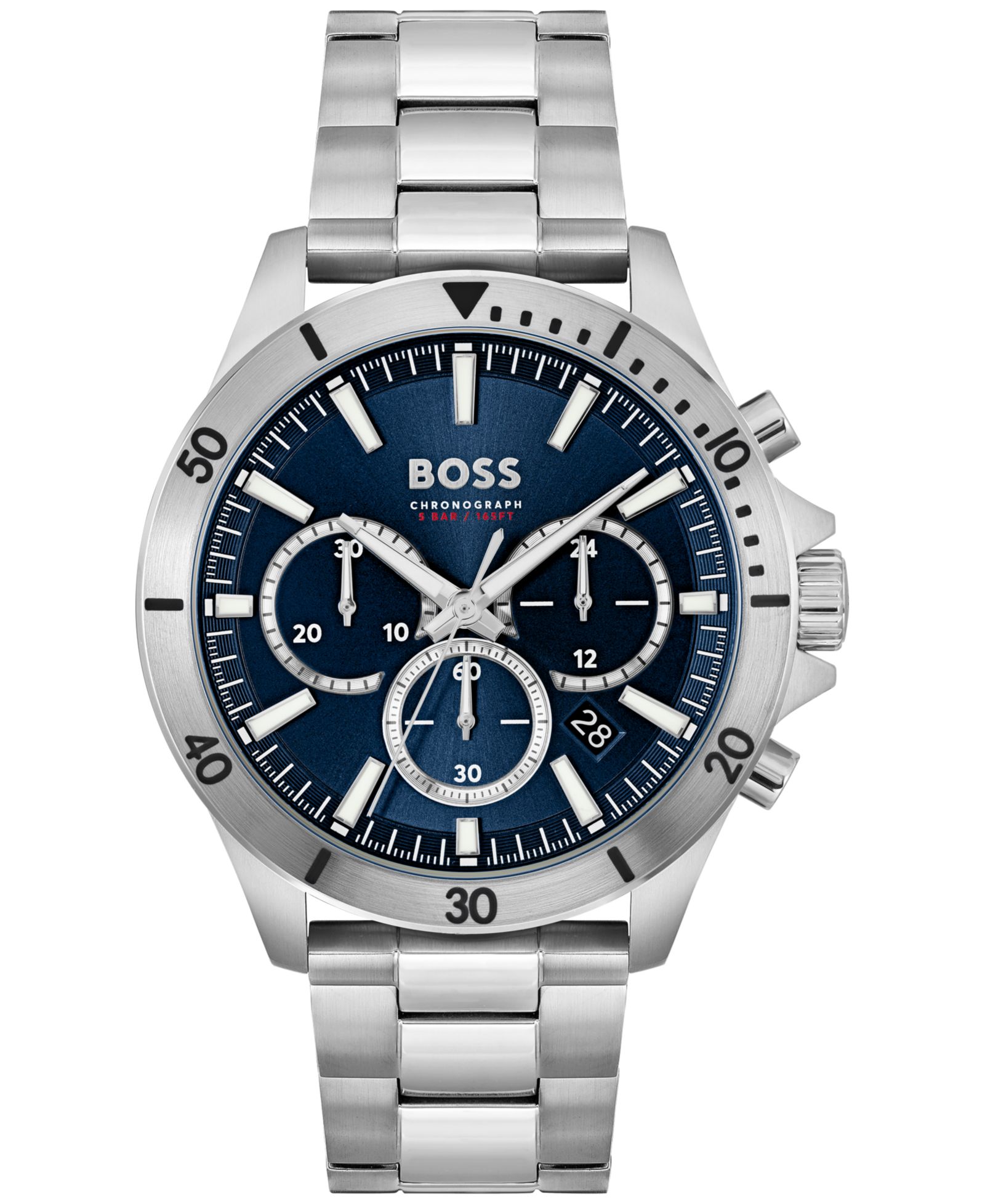 Мужские хронограф-часы HUGO BOSS Troper, стальной браслет, 45mm
