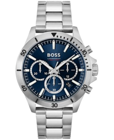 Мужские хронограф-часы HUGO BOSS Troper, стальной браслет, 45mm