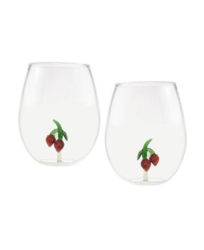 Qualia Glass набор из 2 бокалов для вина Strawberry 22 oz Stemless