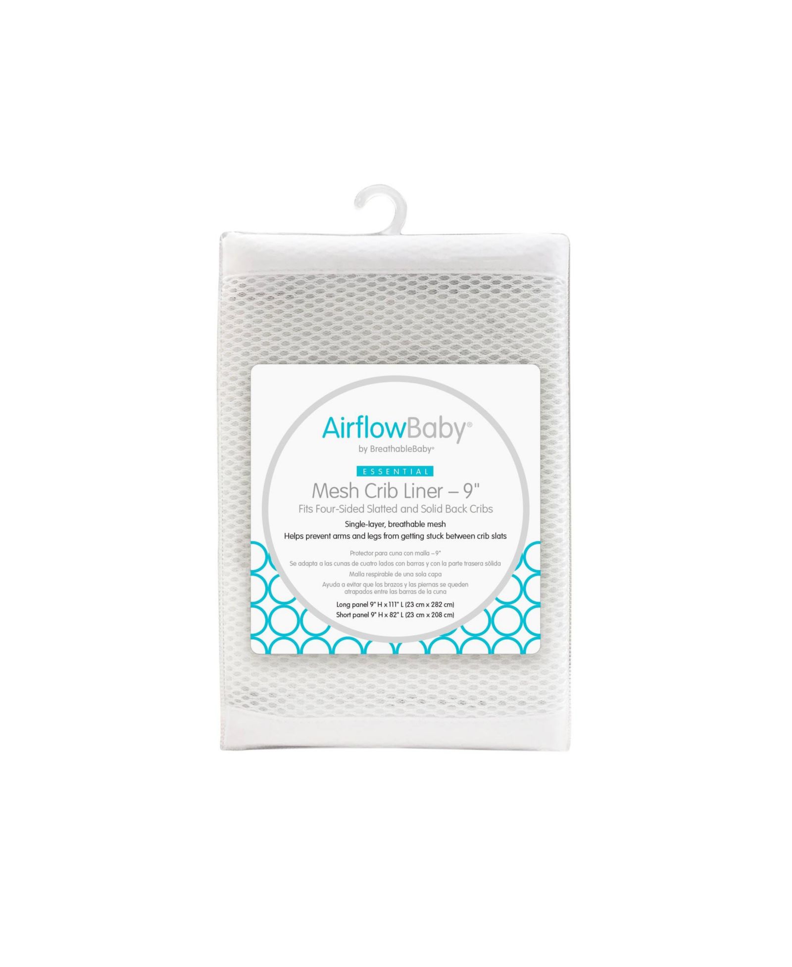 Сетчатый подклад BreathableBaby Airflow для полноразмерных кроваток, 9"H (23cm), Essential 2mm Mesh