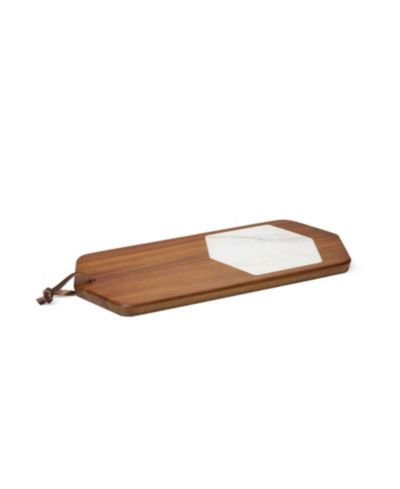Nambé Chevron Cutting Board in Acacia Wood and Marble