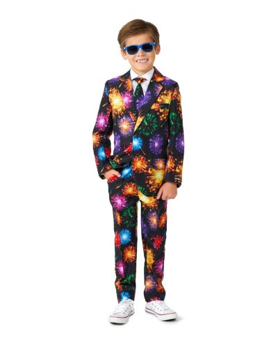 Комплект костюм Suitmeister для маленьких мальчиков Fireworks Button Closure Suit Set, включая блейзер, брюки и галстук-клипса