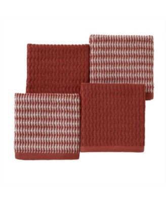 SKL Home Long Borough Turkish Cotton 4 Piece Washcloth Set, 12" x 12"