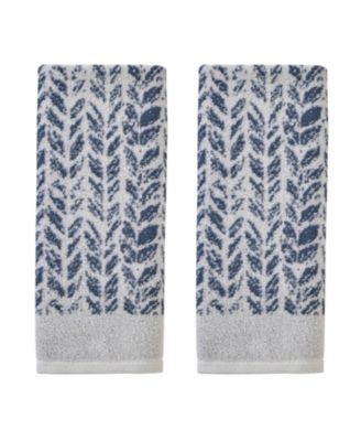 SKL Home набор из 2-х махровых полотенец из турецкого хлопка с узором Distressed Leaves, 26" x 16"