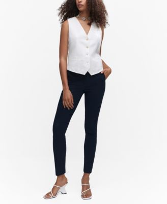 MANGO Women's Crop Skinny Trousers