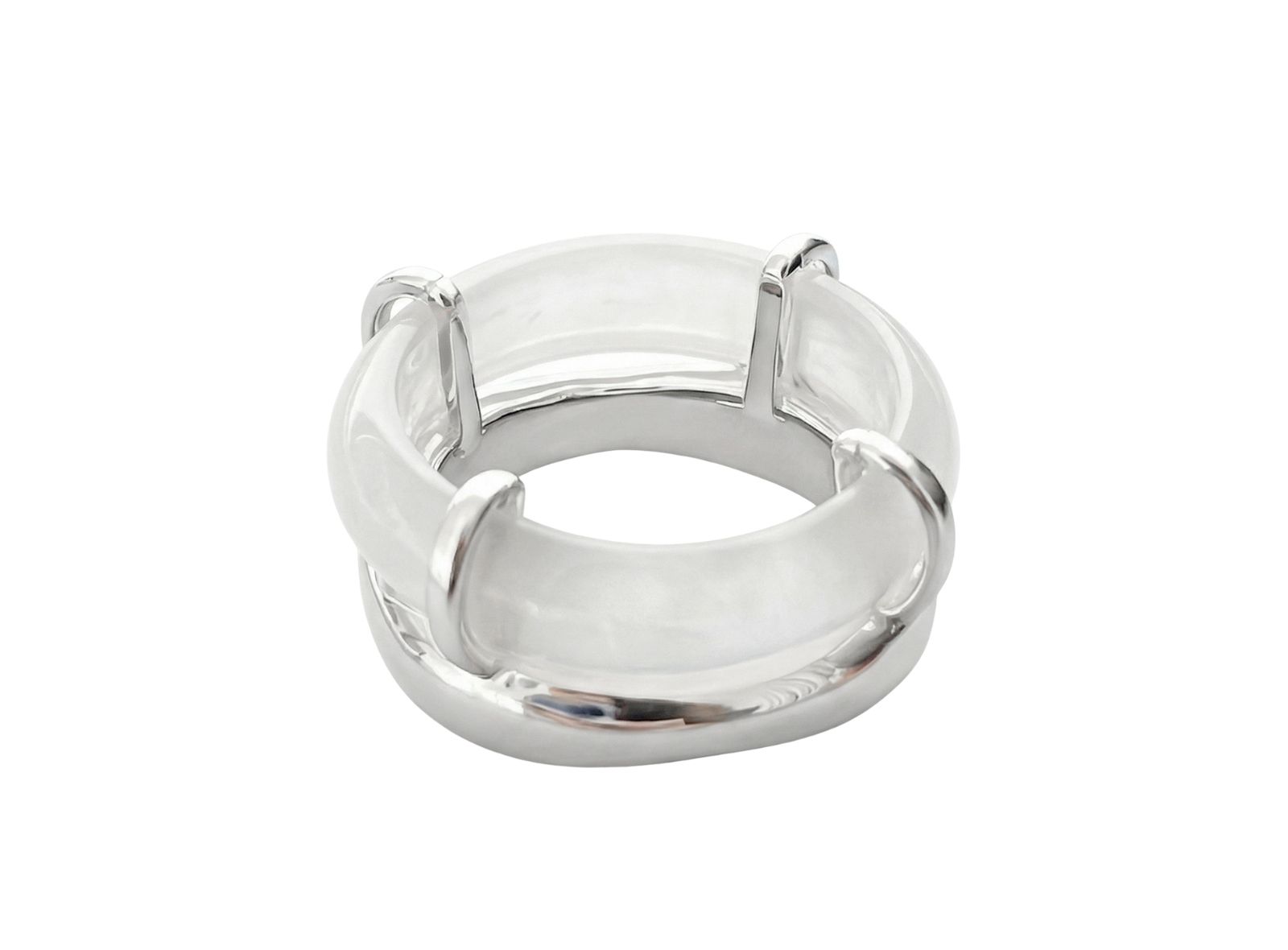 Cove White Gemstone Sculpted Ring