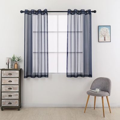 GoodGram Montauk Accents 2 Piece Grommet Top Summery Sheer Voile Window Curtain Panels For Small/Short Windows