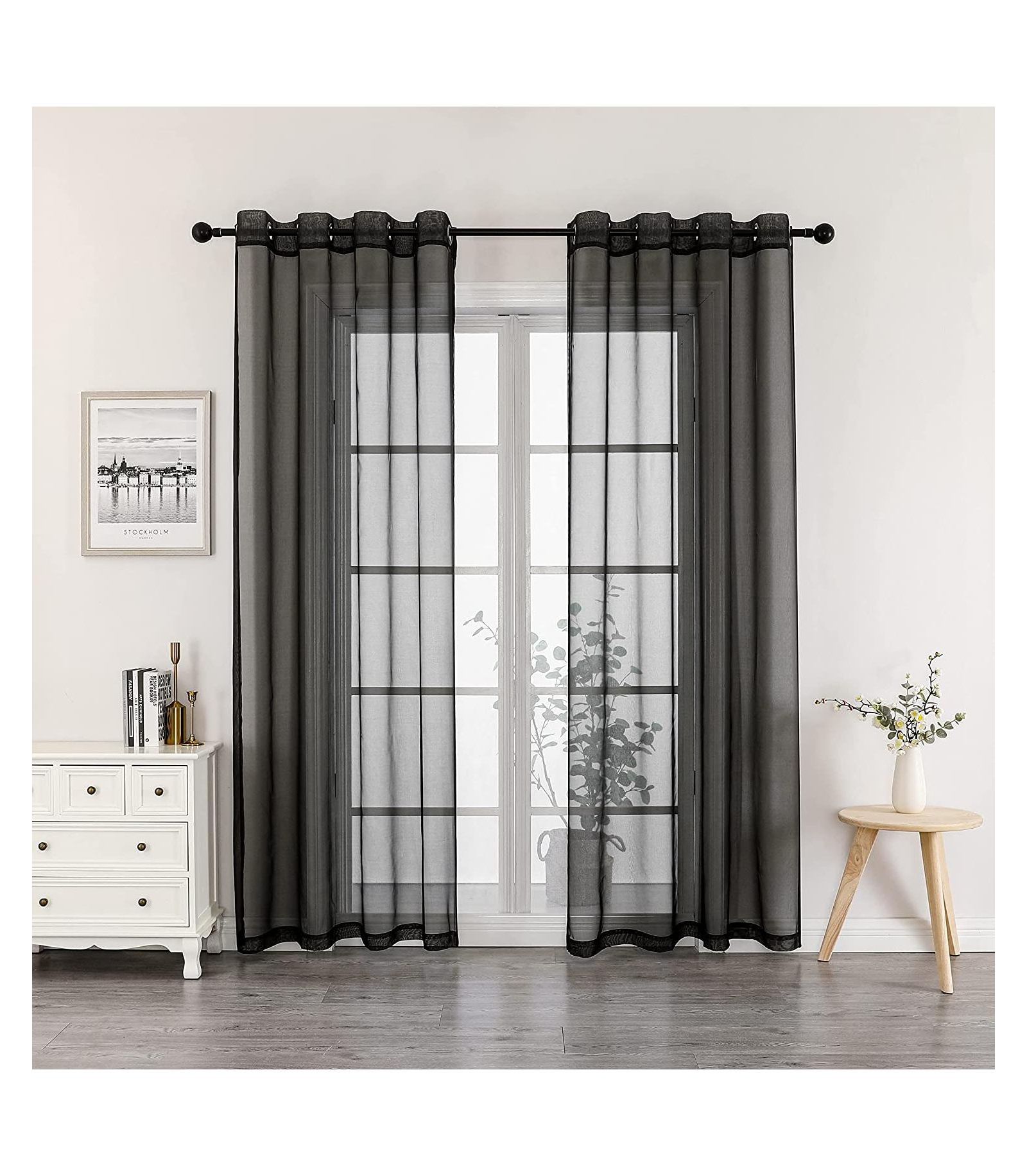 GoodGram Montauk Accents, комплект штор для окон, 2 шт., sheer voile