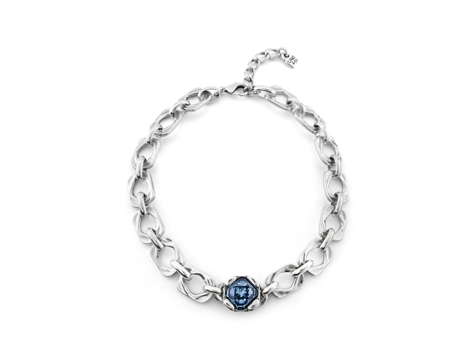 UNOde50 Sterling Silver Metal Alloy Rectangular Link Necklace