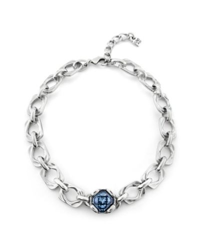 UNOde50 Sterling Silver Metal Alloy Rectangular Link Necklace