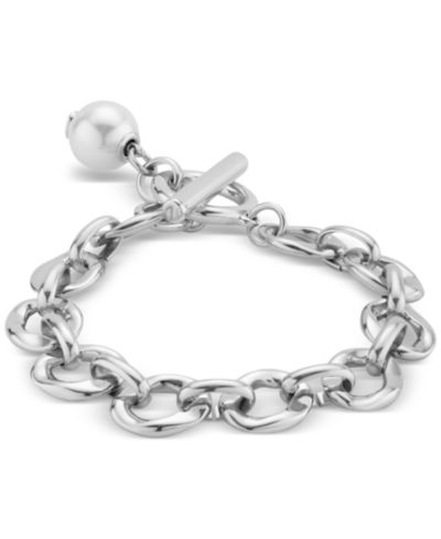 UNOde50 Links and Cultivated Pearl Charm Bracelet
