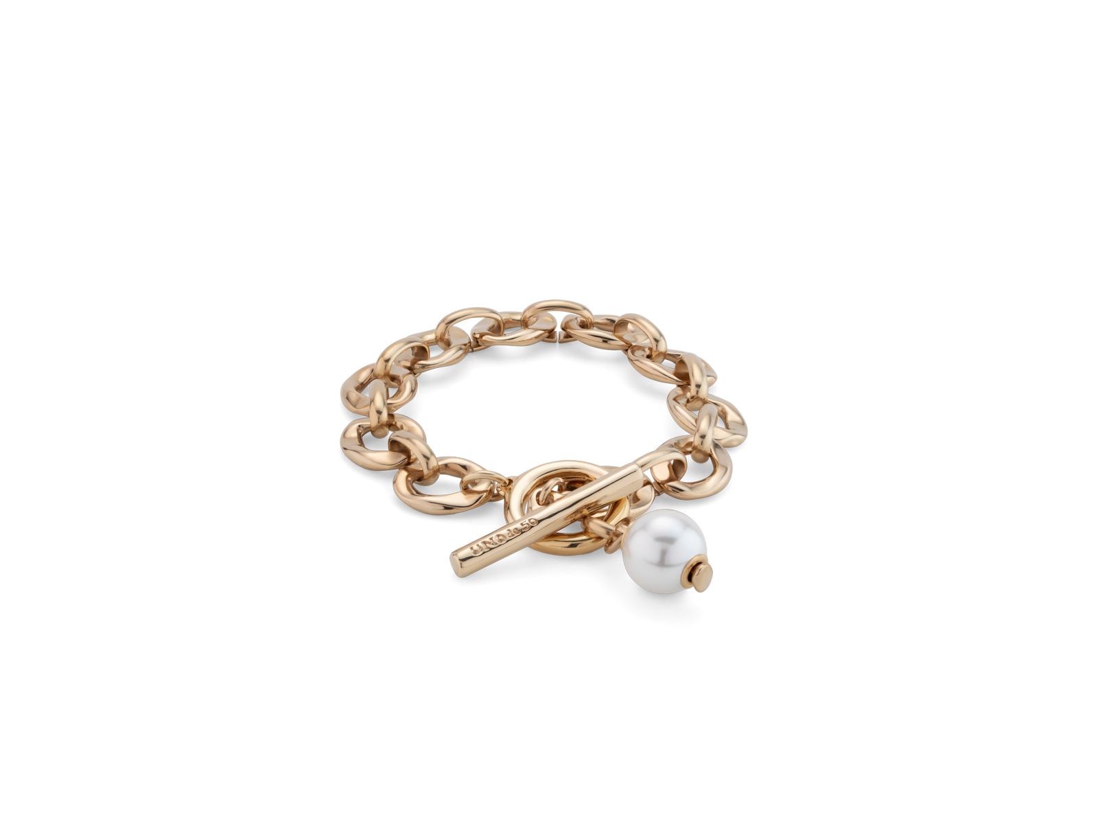 Браслет UNOde50 Links and Cultivated Pearl Charm