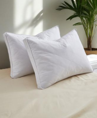 UNIKOME Diamond Quilted Down and Feather with Gusseted Edge 2-Pack Pillows, Standard/Queen