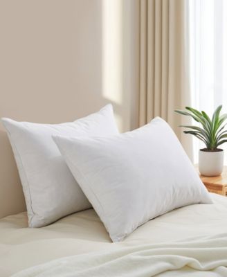 UNIKOME 100% Cotton Goose Down and Feather 2-Pack Pillow, Standard