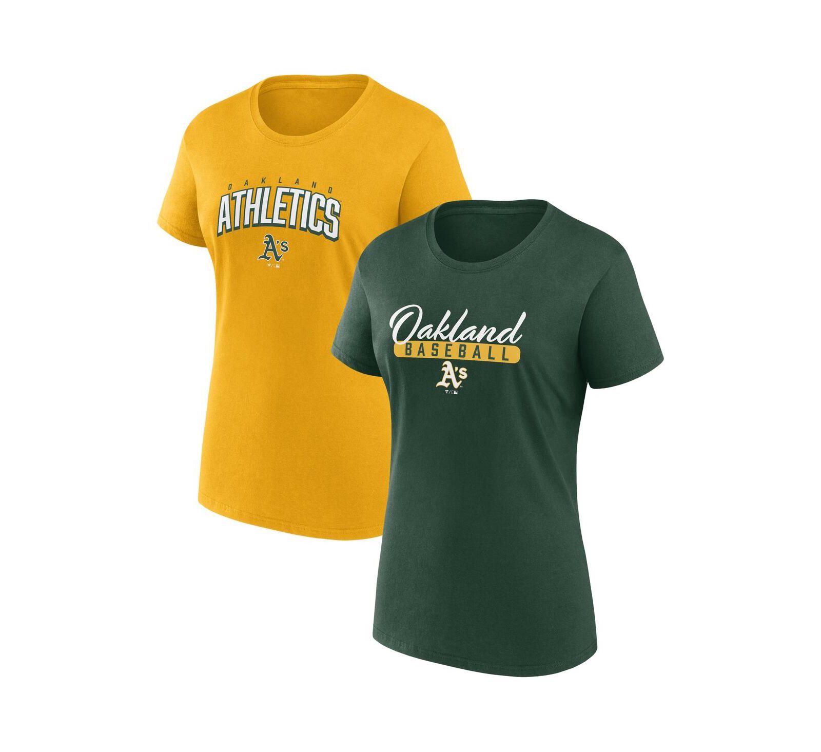 Женский комплект: футболка Oakland Athletics Fan в цветах Green и Gold
