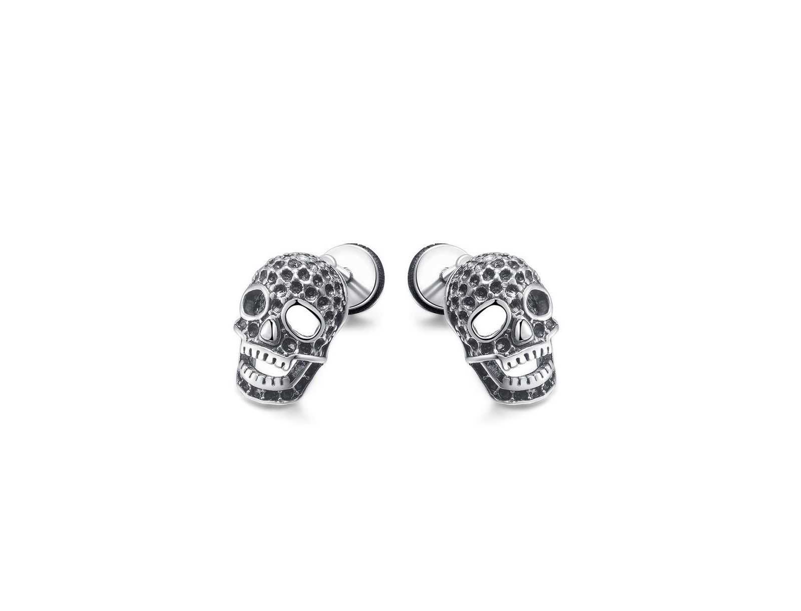 Серьги-гвоздики Metallo Stainless Steel Oxidized Skull