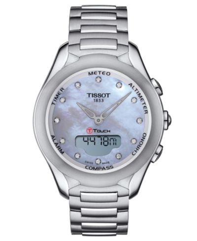 Tissot Women's Swiss Digital T-Touch Lady Solar Diamond (1 ct. t.w.) Stainless Steel Bracelet Watch 40mm