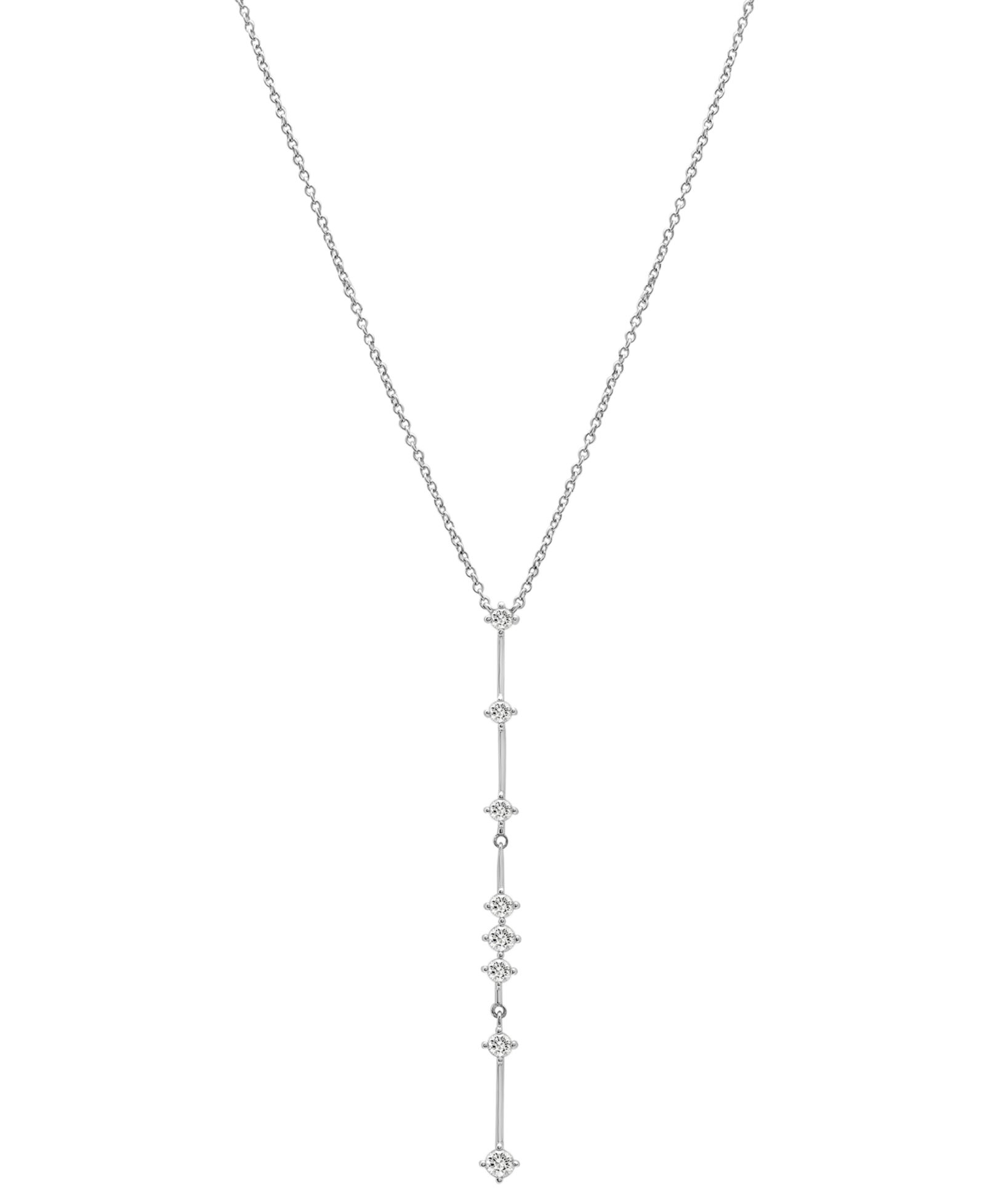 Подвеска Wrapped™ Diamond Vertical Line Lariat в белом золоте 10k